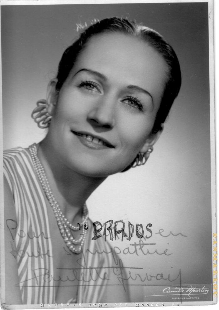 10 PAULETTE GERVAIS DE LA TROUPE THEATRALE DE RADIO ALGER 1952 .JPG